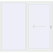 Розсувні терасні двері 2300x2200 мм REHAU SYNEGO (Похило-зсувні) Білий (RAL 9016) з двох сторін