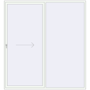 Розсувні терасні двері 2500x2700 мм REHAU GENEO HST Білий (RAL 9016) з двох сторін