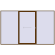 REHAU SYNEGO (Похило-зсувні) 3500x2200 мм WALNUT з двох сторін