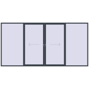 REHAU Euro 60 (Похило-зсувні) 4600x2300 мм ANTHRACITE_GREY_STRUKTURAL з двох сторін