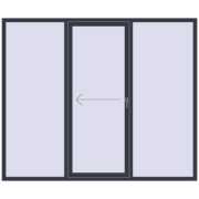 REHAU Euro 60 (Похило-зсувні) 2400x2000 мм ANTHRACITE_GREY_STRUKTURAL з двох сторін