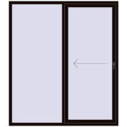REHAU Brillant 70 (Похило-зсувні) 1800x2050 мм BLACK_BROWN з двох сторін