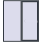 REHAU Brillant 70 (Похило-зсувні) 1800x2050 мм ANTHRACITE_GREY_STRUKTURAL з двох сторін
