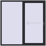 REHAU SYNEGO (Похило-зсувні) 1800x1800 мм BLACK_ULTI-MATT з двох сторін