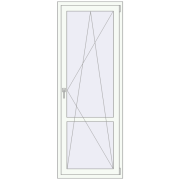 Балконні двері 765x2065 мм REHAU Euro 70 Білий (RAL 9016) з двох сторін
