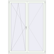 REHAU Euro 60 1660x2360 мм Білий (RAL 9016) з двох сторін