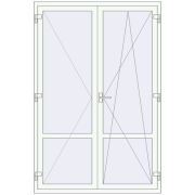 REHAU Euro 60 1400x2100 мм Білий (RAL 9016) з двох сторін REHAU Euro 60 1400x2100 мм Білий (RAL 9016) з двох сторін