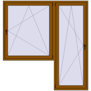 Балконні двері 2000x2100 мм REHAU Euro 70 GOLDEN OAK з двох сторін Балконні двері 2000x2100 мм REHAU Euro 70 GOLDEN OAK з двох сторін