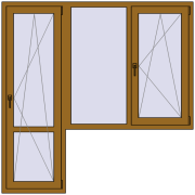 REHAU SYNEGO MD 1800x1800 мм LIGHT_OAK з двох сторін
