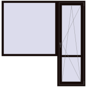 Балконні двері 2030x2070 мм REHAU Euro 60 BLACK_BROWN з двох сторін