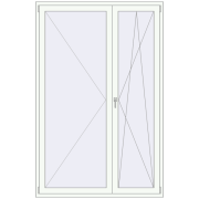 REHAU Euro 70 1500x2300 мм Білий (RAL 9016) з двох сторін