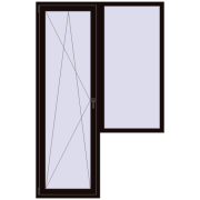 Балконні двері 1500x2300 мм REHAU Euro 60 BLACK_BROWN з двох сторін