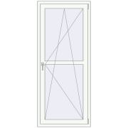 REHAU Euro 60 800x1900 мм Білий (RAL 9016) з двох сторін