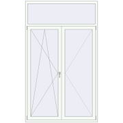 Балконні двері 1500x2500 мм REHAU Euro 70 Білий (RAL 9016) з двох сторін