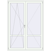 Балконні двері 1500x2100 мм REHAU Euro 70 Білий (RAL 9016) з двох сторін