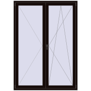 REHAU Euro 60 1500x2100 мм BLACK_BROWN з двох сторін