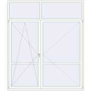 Балконні двері 2300x2700 мм REHAU SYNEGO MD Білий (RAL 9016) з двох сторін