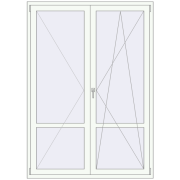 Балконні двері 1500x2100 мм REHAU Euro 70 Білий (RAL 9016) з двох сторін