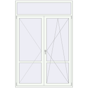 Балконні двері 1600x2400 мм REHAU Euro 60 Білий (RAL 9016) з двох сторін