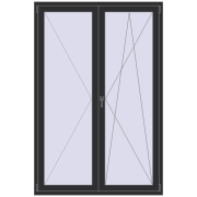 REHAU Euro 60 1400x2100 мм ANTHRACITE_GREY_GLATT з двох сторін