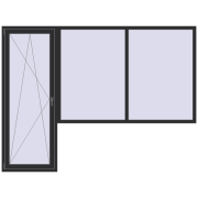 Балконні двері 2800x2100 мм REHAU Euro 60 ANTHRACITE_GREY_GLATT з двох сторін Балконні двері 2800x2100 мм REHAU Euro 60 ANTHRACITE_GREY_GLATT з двох сторін