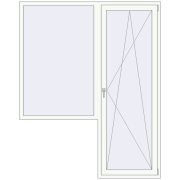 Балконні двері 1800x2250 мм REHAU Euro 70 Білий (RAL 9016) з двох сторін Балконні двері 1800x2250 мм REHAU Euro 70 Білий (RAL 9016) з двох сторін