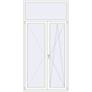 Балконні двері 1320x2660 мм REHAU Euro 70 Білий (RAL 9016) з двох сторін