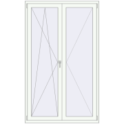 Балконні двері 1280x2100 мм REHAU Euro 60 Білий (RAL 9016) з двох сторін