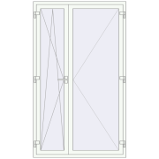 REHAU Euro 70 1290x2170 мм Білий (RAL 9016) з двох сторін