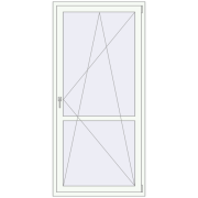 Балконні двері 1000x2100 мм REHAU Euro 60 Білий (RAL 9016) з двох сторін