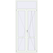 Балконні двері 1150x2800 мм REHAU Euro 70 Білий (RAL 9016) з двох сторін