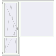 Балконні двері 2060x2160 мм REHAU Euro 70 Білий (RAL 9016) з двох сторін