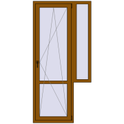 Балконні двері 1007x2110 мм REHAU Euro 70 GOLDEN OAK з двох сторін