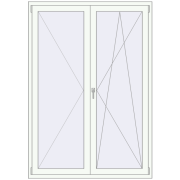 REHAU Euro 70 1400x2000 мм Білий (RAL 9016) з двох сторін