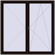 REHAU Euro 60 2000x2000 мм BLACK_BROWN з двох сторін