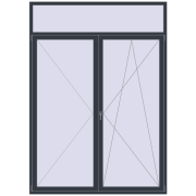 REHAU SYNEGO MD 2000x2800 мм ANTHRACITE_GREY_STRUKTURAL з двох сторін