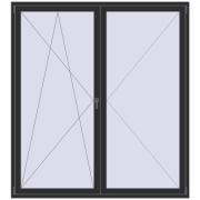 REHAU SYNEGO MD 2000x2200 мм ANTHRACITE_GREY_GLATT з двох сторін