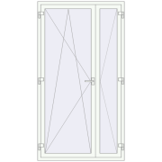 REHAU Euro 60 1200x2200 мм Білий (RAL 9016) з двох сторін REHAU Euro 60 1200x2200 мм Білий (RAL 9016) з двох сторін