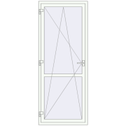 Балконні двері 870x2190 мм REHAU SYNEGO MD Білий (RAL 9016) з двох сторін