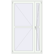 Балконні двері 1200x2100 мм REHAU Euro 60 Білий (RAL 9016) з двох сторін