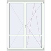 Балконні двері 1550x2070 мм REHAU Euro 60 Білий (RAL 9016) з двох сторін