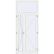 REHAU Euro 60 1070x2570 мм Білий (RAL 9016) з двох сторін