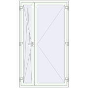 REHAU Euro 70 1200x2100 мм Білий (RAL 9016) з двох сторін