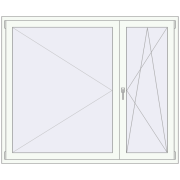 REHAU Euro 60 1800x1500 мм Білий (RAL 9016) з двох сторін