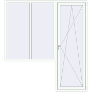 Балконні двері 2100x2300 мм REHAU Euro 70 Білий (RAL 9016) з двох сторін