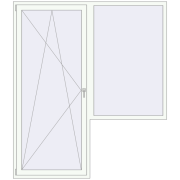 Балконні двері 2000x2300 мм REHAU Euro 60 Білий (RAL 9016) з двох сторін