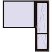 REHAU Euro 60 2100x2300 мм BLACK_BROWN з двох сторін