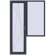 Балконні двері 1500x2300 мм REHAU SYNEGO MD ANTHRACITE_GREY_STRUKTURAL з двох сторін