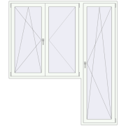 REHAU Euro 70 2100x2400 мм Білий (RAL 9016) з двох сторін