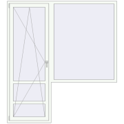 Балконні двері 2000x2222 мм REHAU Euro 70 Білий (RAL 9016) з двох сторін